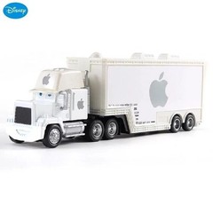 2Pcs Disney Pixar Cars No.84 White Apple Hauler Truck 1:55 Diecast Toys Set Gift