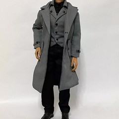 12 Inch 1:6 Scale Male Soldier Toy Gray Coat Set Clothes Model CC307