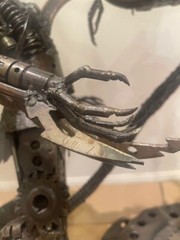 Metal Art Alien VS Predator Inspired Recycled Metal Sculpture Super Rare ! Used