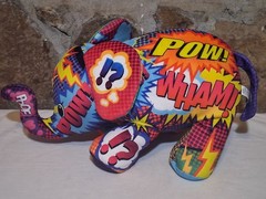 Large 16″ Cepia Pop Art Soft Plush Elephant Mammoth Wham