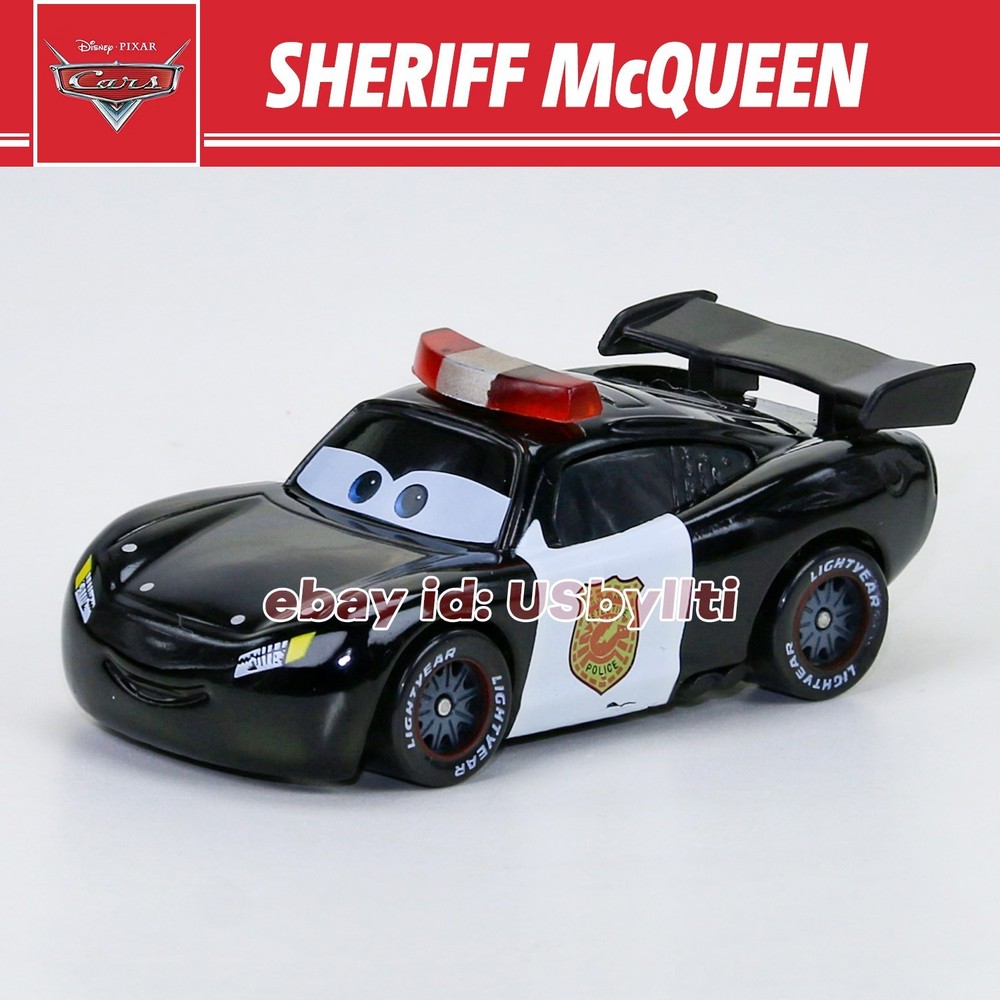Disney Pixar Cars Sheriff Lightning McQueen Police Diecast 1:55 Metal Car Toy