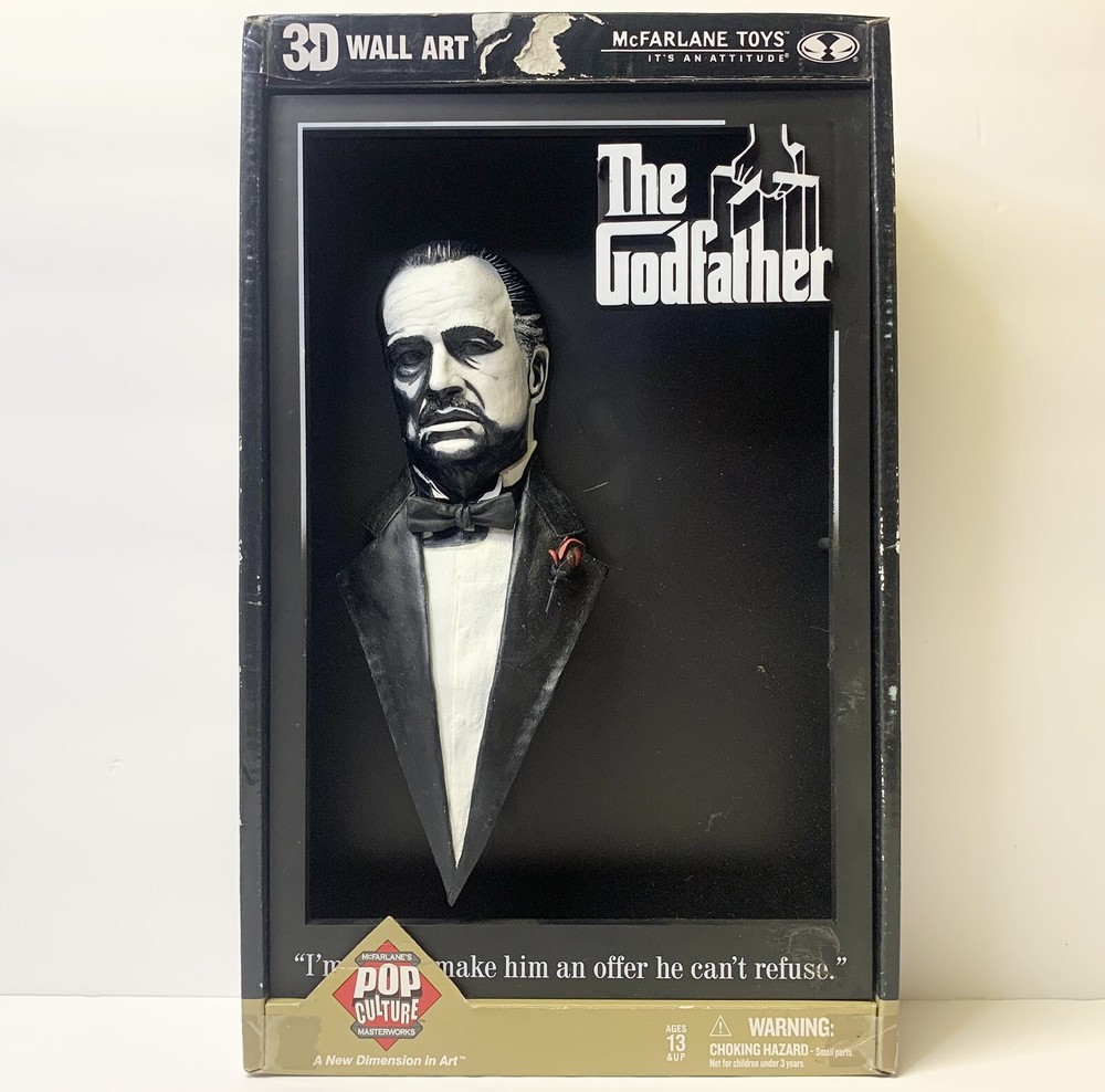 The Godfather 3-D Mcfarlane Pop Culture Movie Wall Art Don Corleone Sculpture