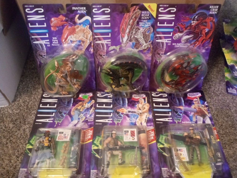 1994 Kenner Aliens Crab, Boar Alien, Panther Lot of 6 figures!