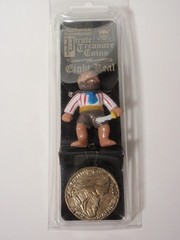 Authentic Reproduction Pirate Treasure Coin and PVC Figure Toy