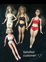 Lace Handmade Lingerie 1/6 Curvy Barbie Doll Kumik Hottoys Bra Panty