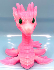 Pretty Pink Articulated Sea Dragon – 3D Printed 5″ Flexible Fidget Toy Figure