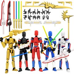 5-Pack Titan 13 Action Figure, 3D Printed Multi-Colored T Dummy 13