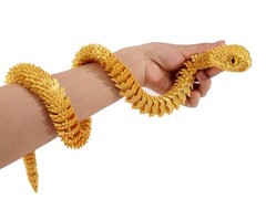 3D Printed Articulated Snake 29” Crystal-Like Movable Snake Golden Snake