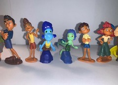 Disney Luca Figure Set of 10 with 2 Stickers and 2 rings Fun Characters