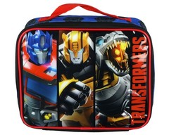 Transformers Lunch Box Autobots Optimus Prime Bumblebee Grimlock Tote 10″