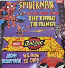 Vintage Spiderman Toy Web Shooter Water Ball 2001 Marvel Catpro Balzac NOS