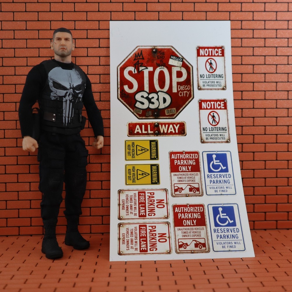 Diorama Sticker & Decal Sheet Set 1/12-1/10 Scale Neca Street Scene Stickers