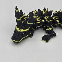 3D Printed Articulated Dragon Black & Yellow 10.5″ Toy Figure