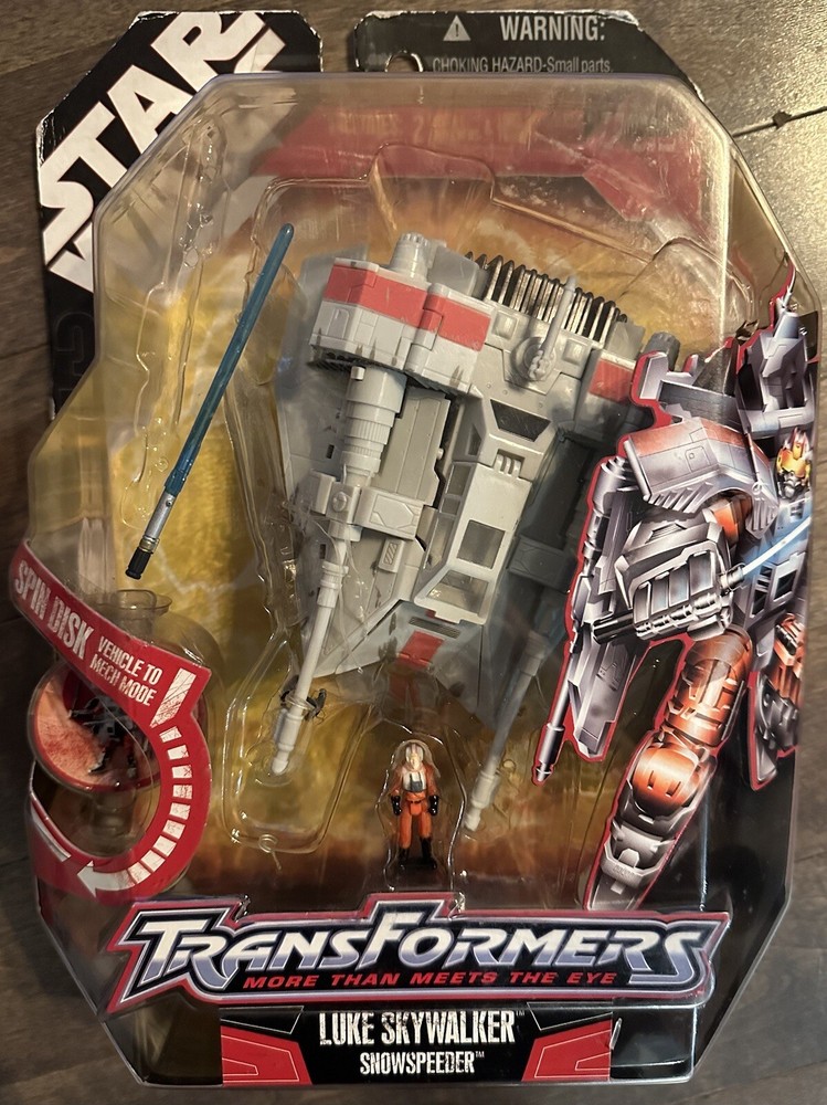 Star Wars/Transformers Crossover Luke Skywalker SNOWSPEEDER Mint in box 2007 mib