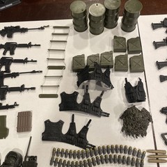 Lot Of Over 120 Accessories Guns Weapons Black Sizes Varies Small Pieces