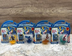 4 Vtg Mega Man NT Warrior Figure Metal, Spoul, Torch, Proto Battle Chip Mattel