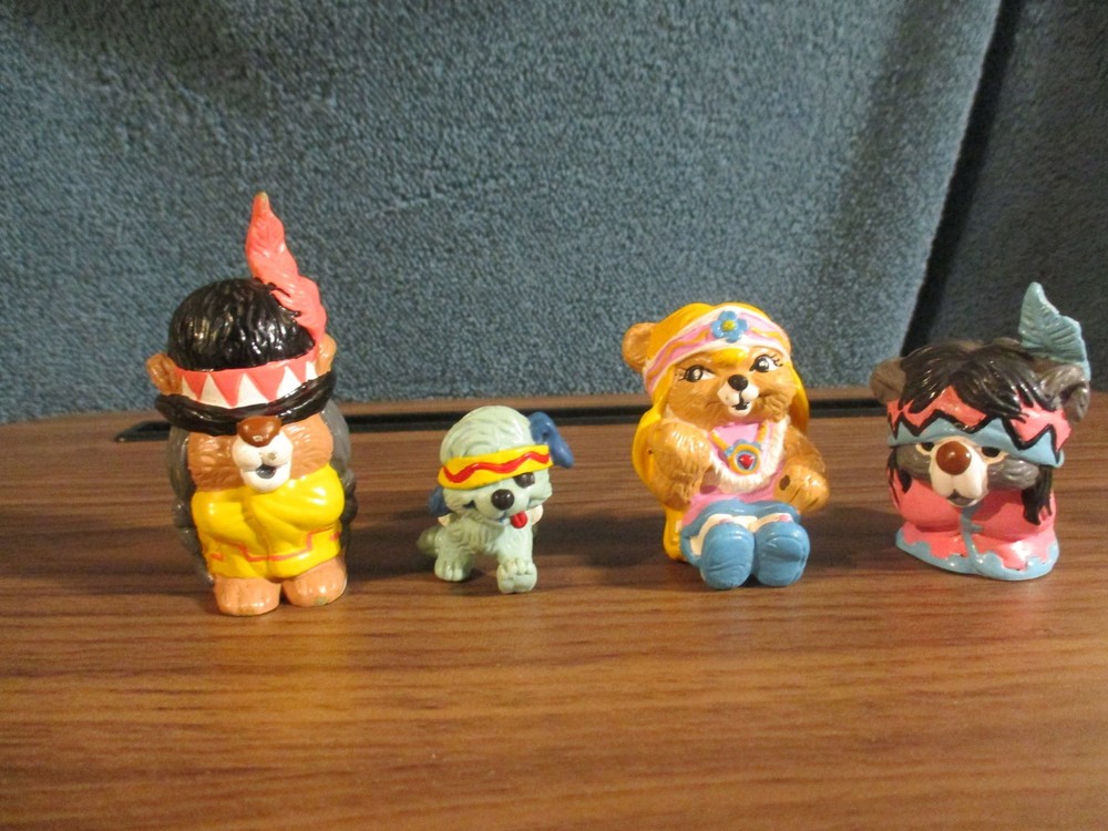 Vintage 1985 Hanna Barbera Paw Paws Lot Of 4 Bear Figures Applause
