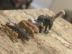 Wild Animal Figures Lot X8 Safari & MOJO 1997-23 Giraffe, Elephant, Gator