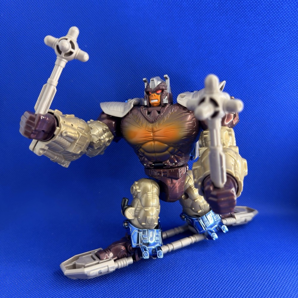 97 Transformers Beast Wars Transmetals Optimus Primal Figure Vintage Hasbro Mace