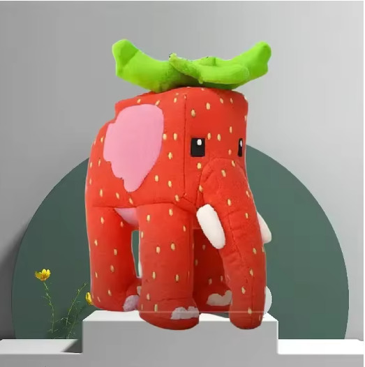 Steal A Brainrot Esok Sekolah Plush Sammy Jandel Strawberry Elephant Plush