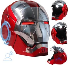Iron Man MK5 Voice Control Helmet Wearable Cosplay Mask LED Jarvis Auto Open