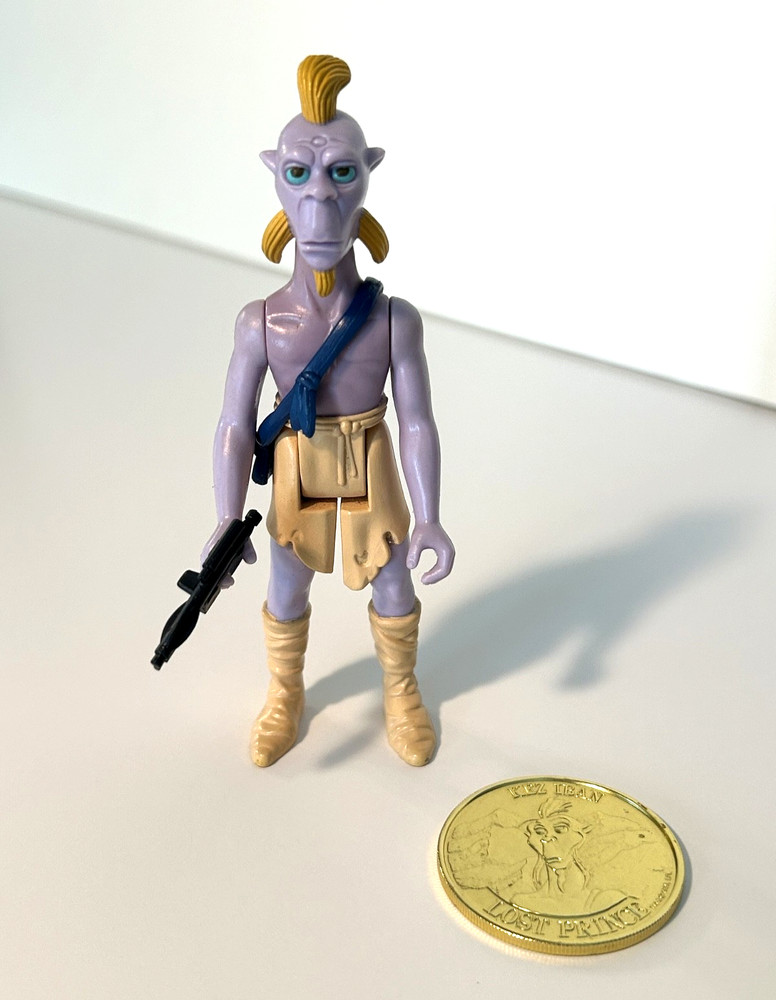 Vintage Kenner 1985 Star Wars Droids KEZ-IBAN figure Complete w/ gold Coin