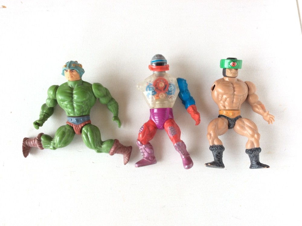 He-man Masters of the Universe Figure Parts Lot Roboto, Tri-Klops Man-at-arms