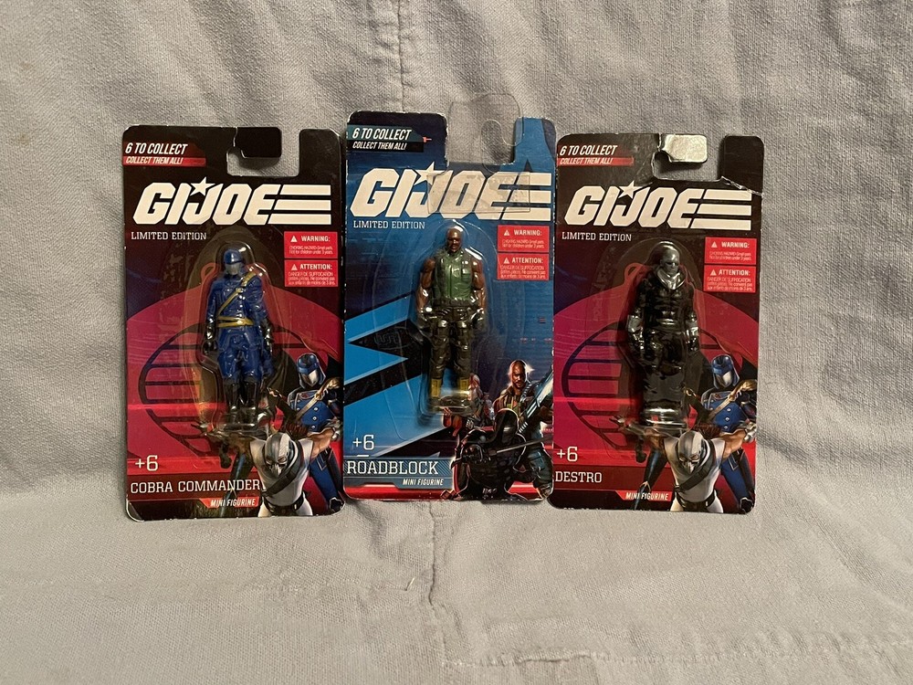 NEW Hasbro GI Joe Roadblock Cobra Commander & Destro Mini Action Figures