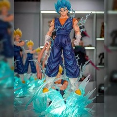 JT 38cm Dragon Ball Z Vegetto 3 Heads Replace Super Saiyan Figure Statue