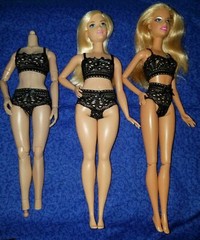 Lace Handmade Lingerie 1/6 Curvy Barbie Doll Kumik Hottoys Bra Panty