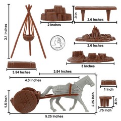 BMC Revolutionary War Camp & Supplies – 23pc Plastic Soldier Playset Accessories