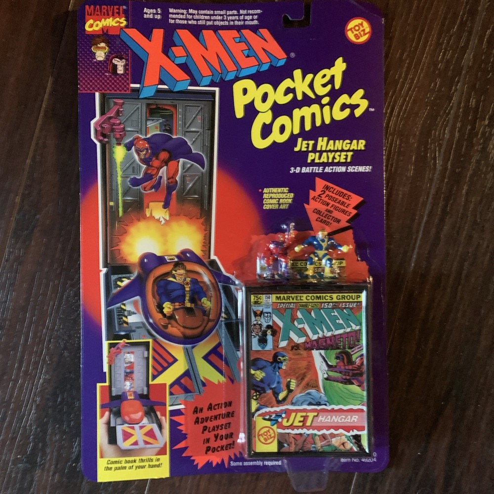 Pocket Comics X-MEN Jet Hangar Playset Magneto & Cyclops ToyBiz 1994 NEW