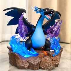 Mega Charizard X Figure with Flame Effect and LED Light, Brand New