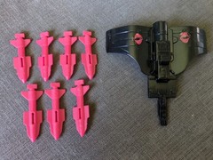 GI Joe Cobra Sea Ray Parts 6 Missiles and Tail Wing Slug 3.75”