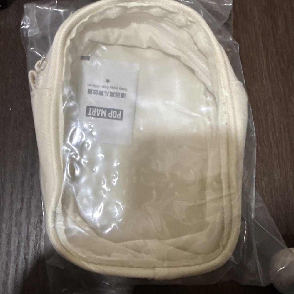 Clear Protector Case and Toy Bag in Cream POPMART Authentic US fits Labubu