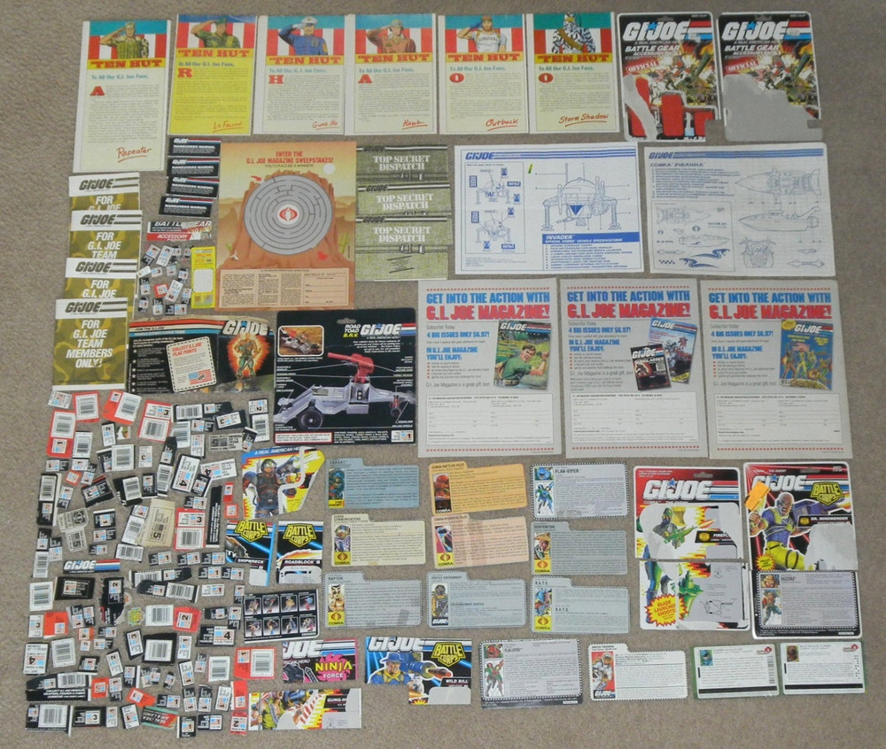 Vintage 1980s File Card Blueprints Accessories Game G.I. GI Joe Figure 3.75 ARAH