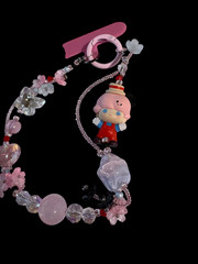 Pop Mart Dimoo Mini Mickey Phone Bag Butterfly Beads Charm Key Chain Wristlet