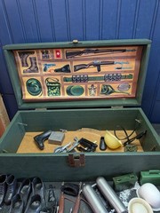 Gi Joe wooden foot locker and Accessories lot adult collector