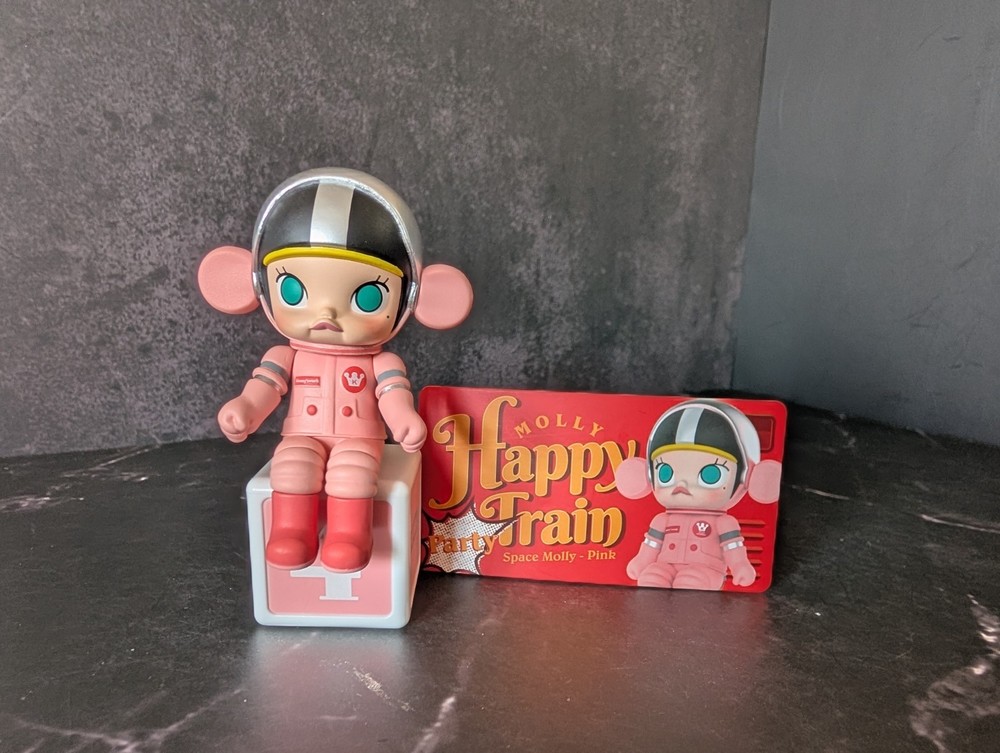 POP MART x MOLLY Happy Train Party Space Molly Pink Mini Figure, No Box