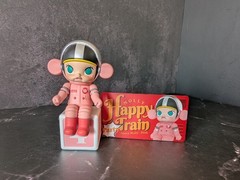 POP MART x MOLLY Happy Train Party Space Molly Pink Mini Figure, No Box