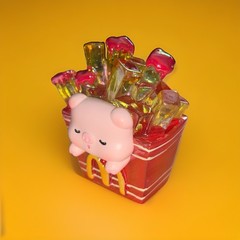 M Cute! Greedy Piglet Blind Confirmed Light Up French Fries Piglet Figure