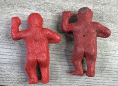 VINTAGE Lot Of 2 1960s PALMER 3″ TALL HARD PLASTIC RED KING KONG GORILLA FIGURES