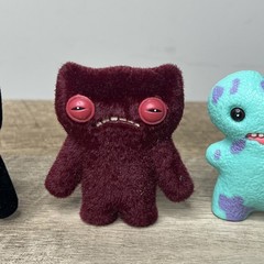 fuggler blind box Indecisive Monster catch me Flocked Figures Lot Of 3 Minis