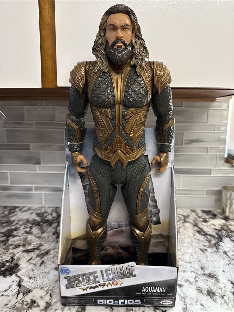 NEW IN BOX ‼️Aquaman 19″ Jason Momoa DC Comics JUSTICE LEAGUE Big Figs Jakks
