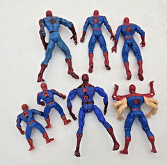 Spider-Man ’95, 02, 06 Lot Of 8 Hasbro Action Figures Plus Motorcycle VTG Spidey