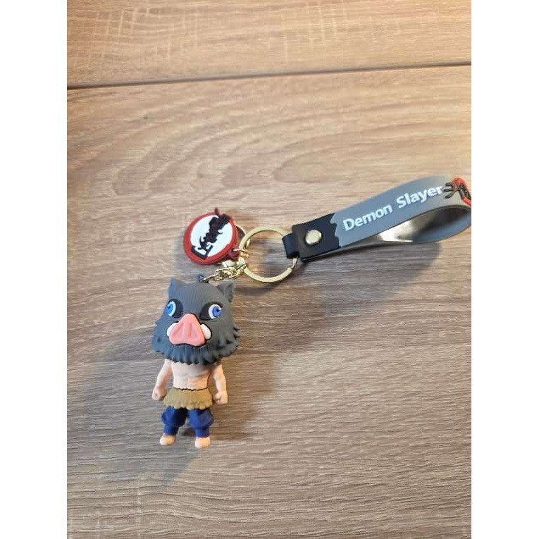 Demon Slayer Inosuke Hashibira 3D Keychain Boar Mask Anime Figure Wristlet Strap