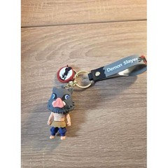 Demon Slayer Inosuke Hashibira 3D Keychain Boar Mask Anime Figure Wristlet Strap