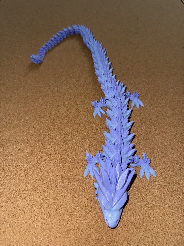 3D Printed Crystal Dragon Flexible Full Articulated Dragon Desk Toy Decoration