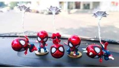 5pcs/set Cute Spiderman MIni Figure Marvel Model Doll Car or home decoration