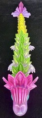 CrystaLynx Dragons 9” Rare Purple Green Yellow Pink Magenta